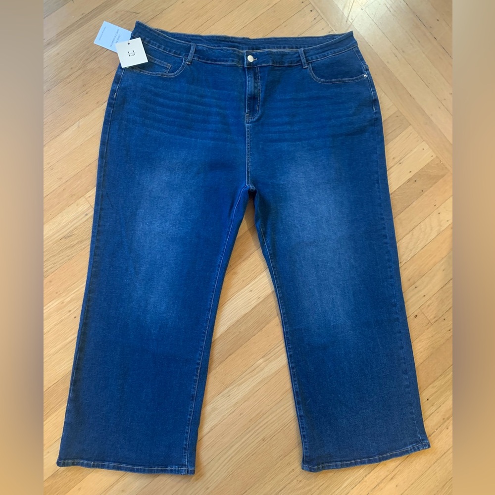 $6 SALE!! NWT LEIJI SIMPLE COMFORT ANKLE CROP FITTED STRETCH JEANS PLUS 26/7XL